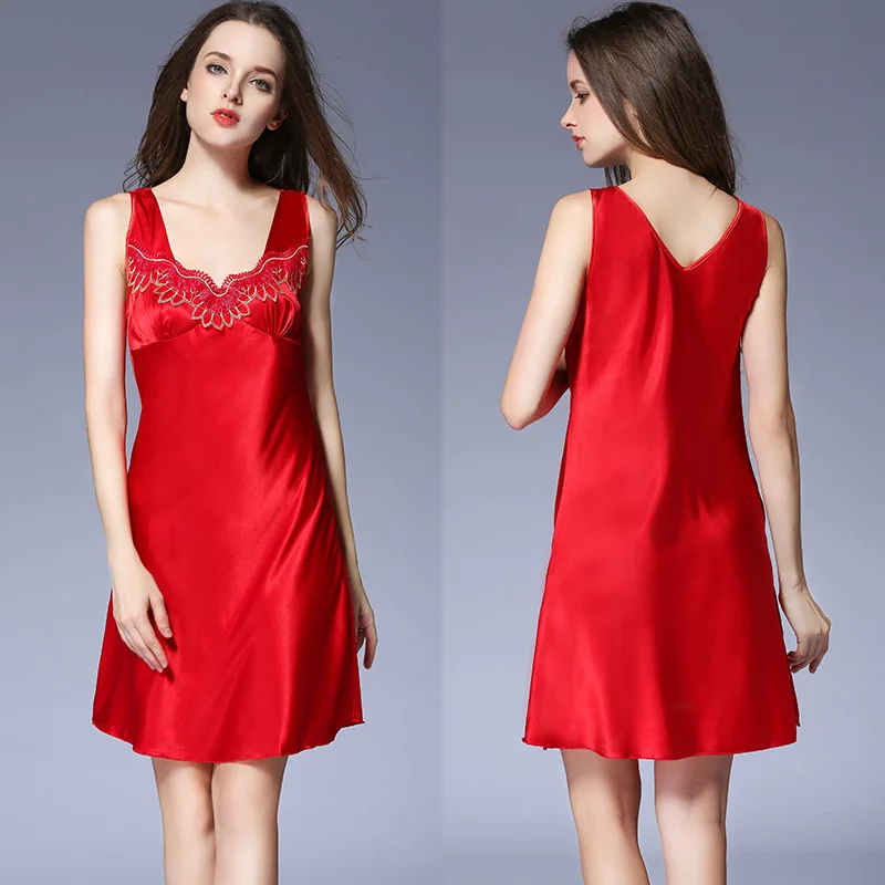 CommeAvant Women's Nightdress Pajamas Vest Skirt Sundress Design Luxury Sleepwear Silk Like Intimate Lingerie Homewear | Женская