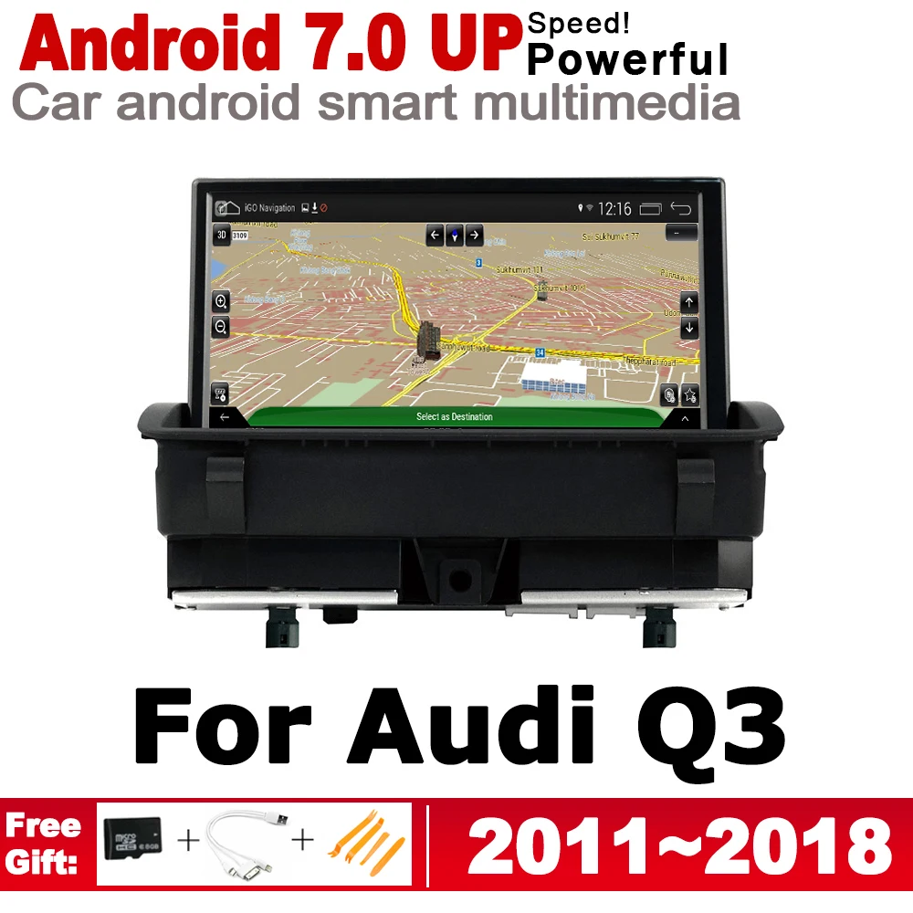 10 25 &quotHD экран стерео Android 7 0 up Автомобильный GPS навигатор карта для Audi Q3 8V 2011 ~ 2018 MMI