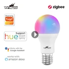 Умсветильник лампа Tuya Zigbee 3,0 с голосовым управлением, 15 Вт, RGB, E27, Wi-Fi, 220 В