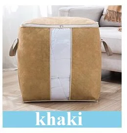 Khaki 1 5 цветов получить сумки Нетканый Тканевый шкаф Органайзер сумка с большим окном домашняя отделка хранения контейнеров хранения одежды - Цвет: Khaki 1