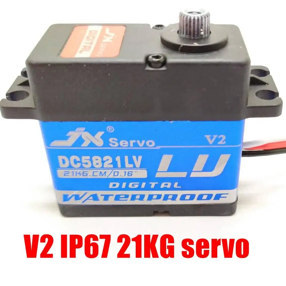DC5821LV V2 IP67 Водонепроницаемый сервопривод JX 21KG металлические шестерни для автомобилей RC масштаба 1/8 1/10, лодок, багги, краулеров TRX-4 baja 5c SCX10 D90.