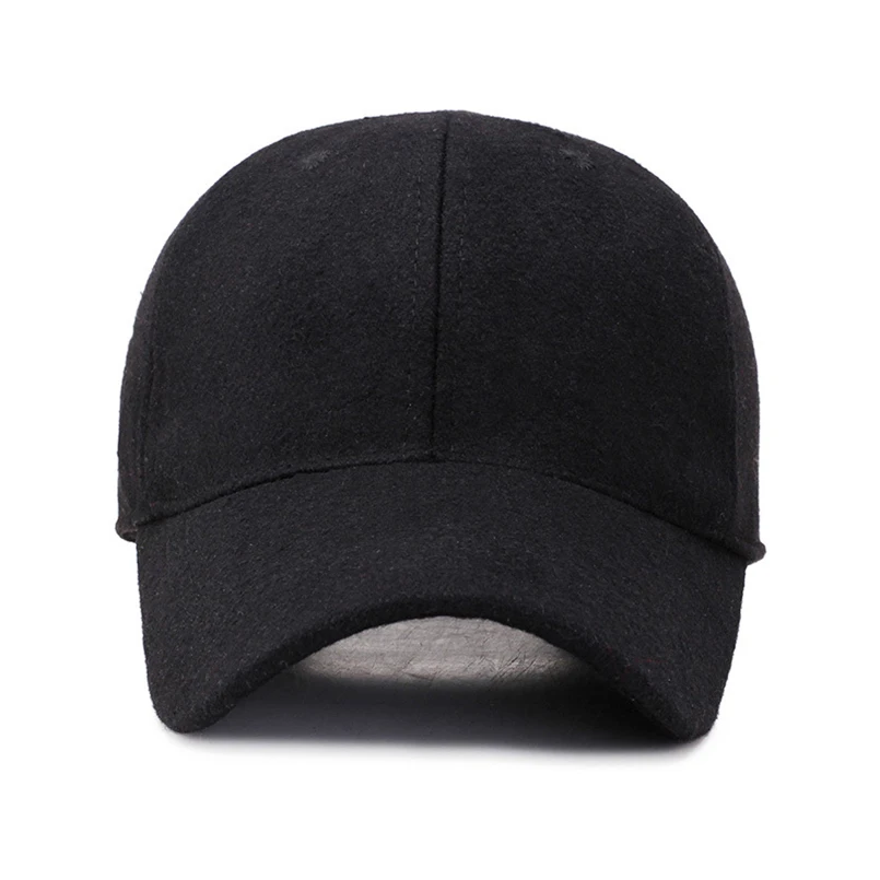 Зимняя бейсбольная кепка Мужская однотонная простая повседневная бейсболка из