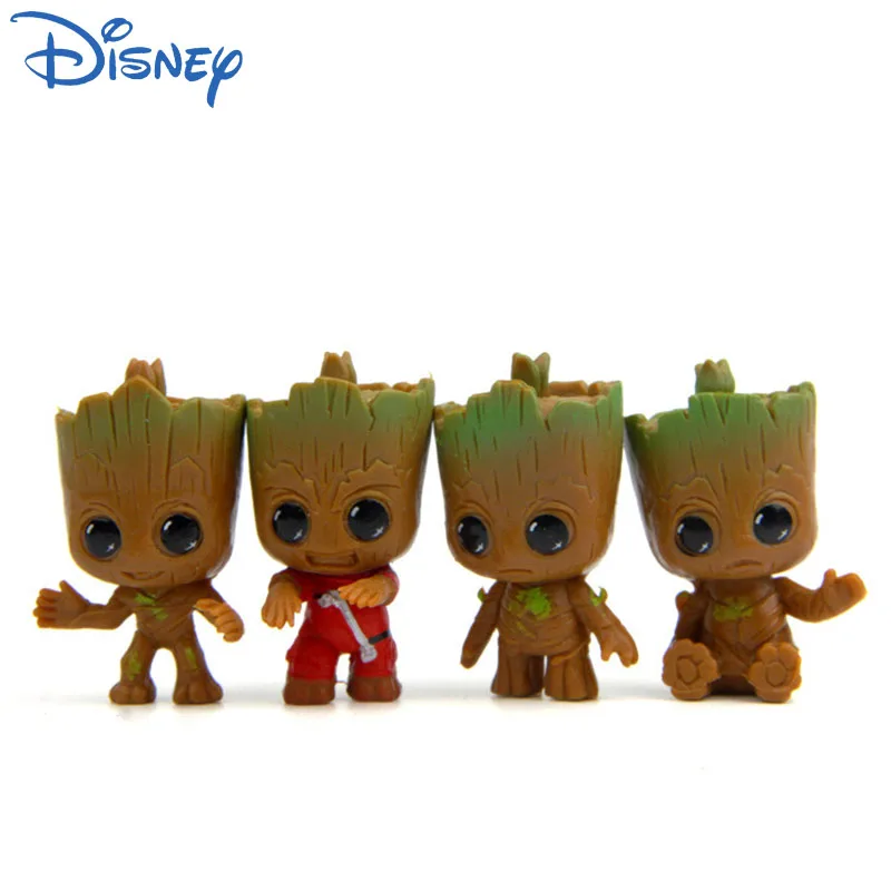 

4pcs/set Marvel 5cm Guardians of The Galaxy Avengers Tiny Cute Baby Tree Man Model Figure Toys Children's Gifts