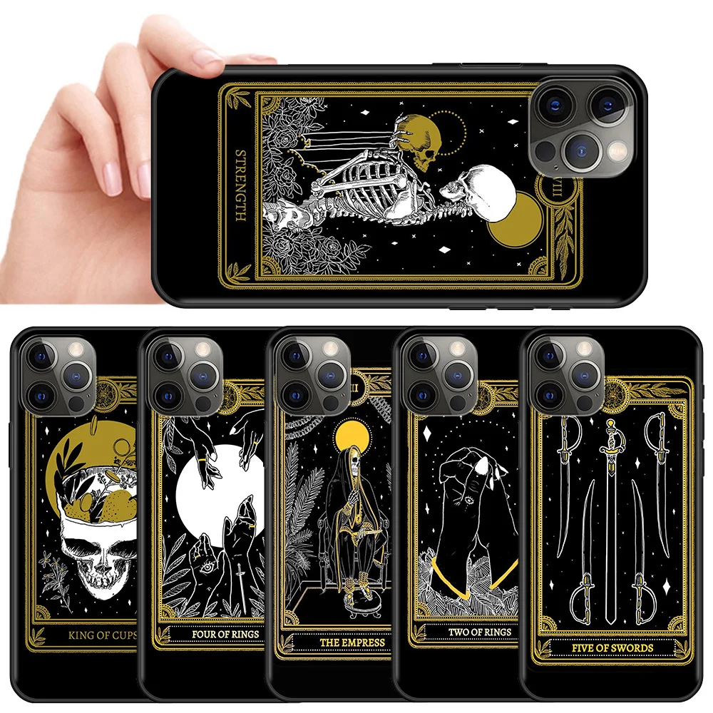 

Silicone Case for Apple iPhone 11 7 XR 12 Pro Max X 6 6S 8 Plus 11Pro 12 Mini XS 5 5S SE Back Cover Tarot Cards Reading