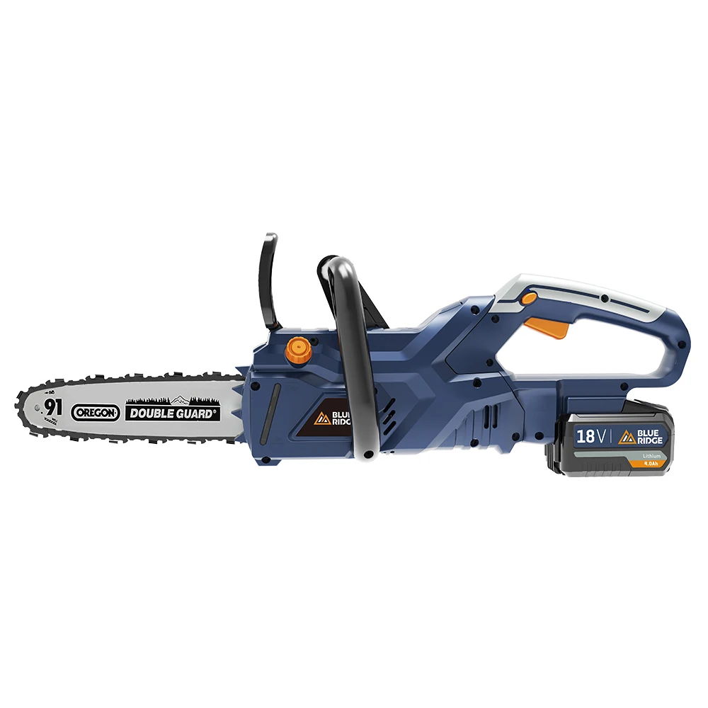 

BLUERIDGE 18V Cordless Chainsaw Lithium-Ion Battery BR8350 oregon 25cm bar & Chain tool-less chain tension chain brake