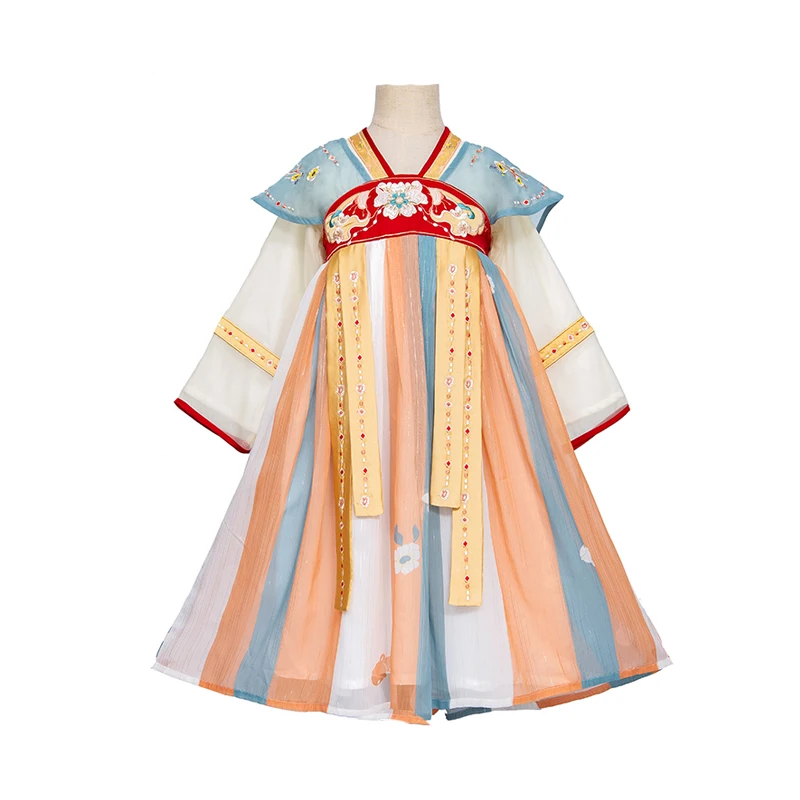 

2021 New Girls Hanfu Tang Suit Spring And Autumn New Kids Chinese Style Children's Retro Chinese Style fairy dress