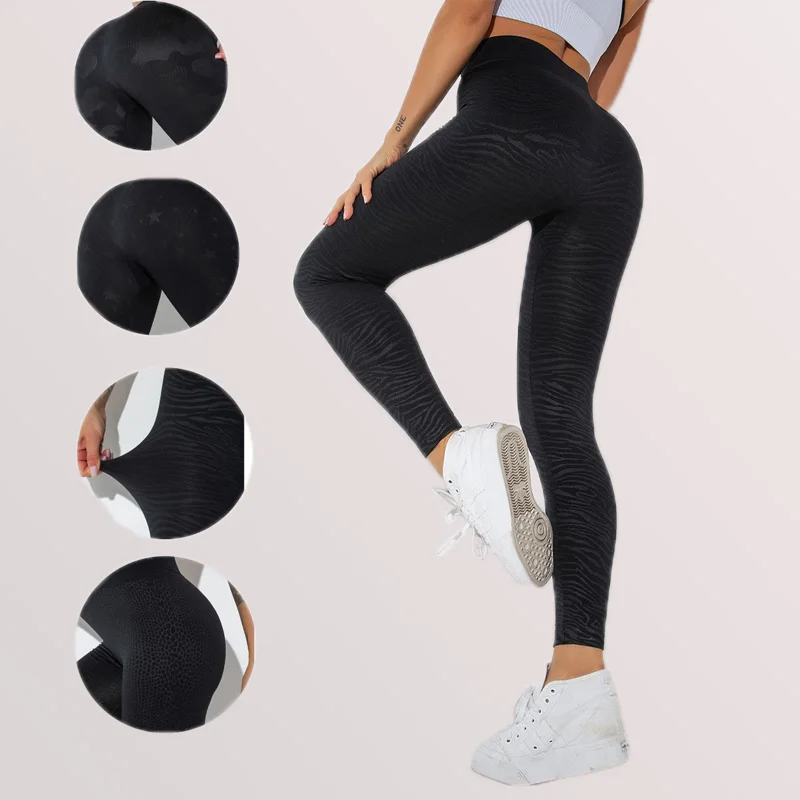 

2021 New Seamless Printed Leggings Women Yoga Pants High Waist Elastic Tights Breathable Running Fitness Gym Sports Sweatpants