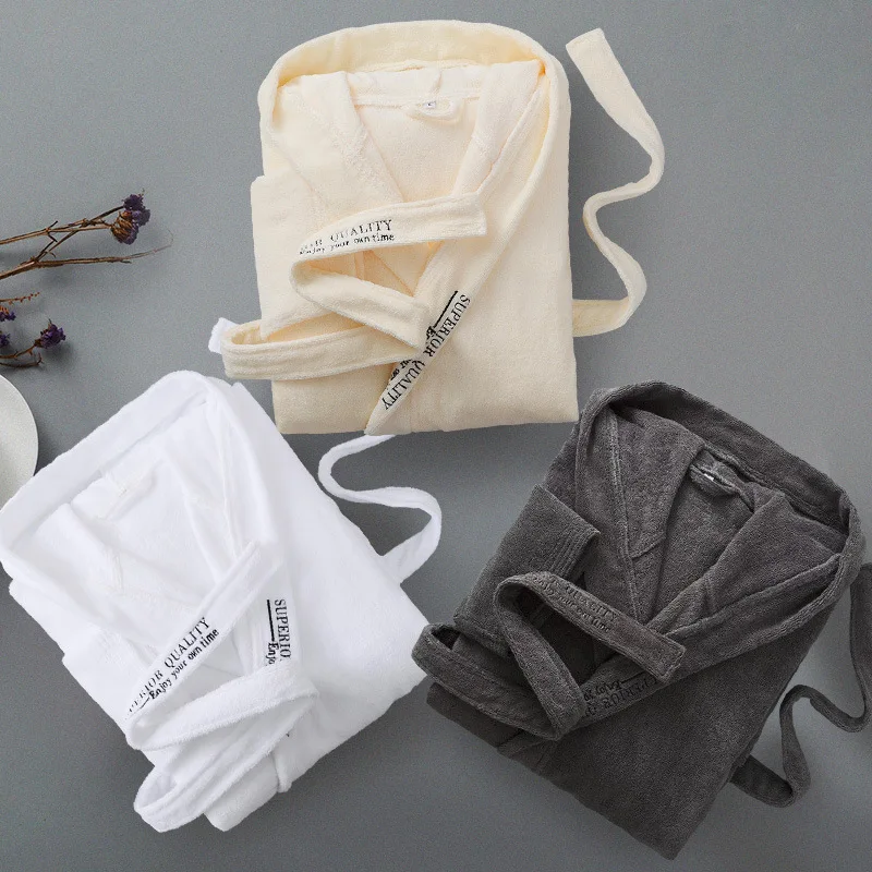 

Халат-кимоно Женский махровый однотонный с капюшоном и поясом