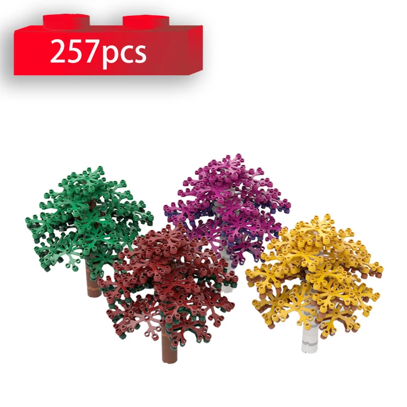 

MOC, красочные деревья садовый куст, модульные модели, строительные блоки, городские аксессуары, «сделай сам», кирпичи, игрушки для детей, под...