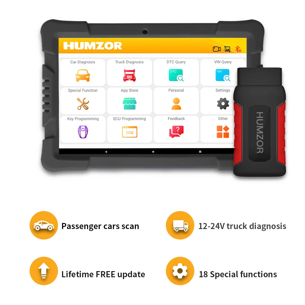 

Humzor ND666 OBD2 диагностический инструмент для тяжелых грузовиков дизель все системы Профессиональный сканер автомобиля считыватель кодов с ABS/...