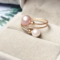 14k gold filled natural pearl rings baroque knuckle ring mujer boho bague femme handmade minimalism jewelry rings for women