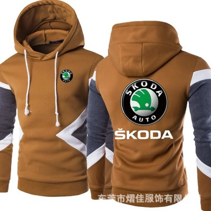 

2021 New Men Skoda Spring Autumn Fashion Pullover Sweatshirts Patchwork Casual Cotton Hoodies Clothing S-5XL Size