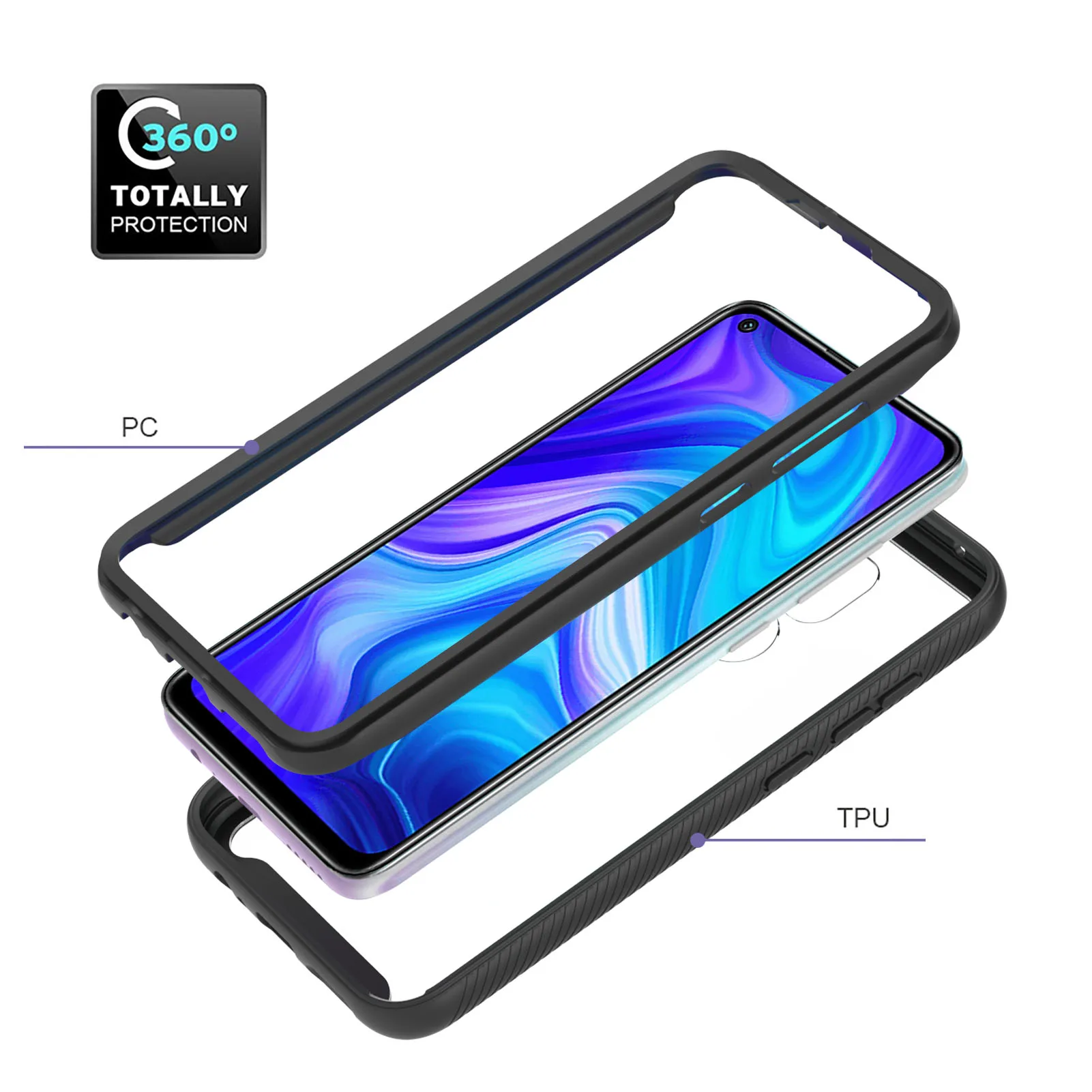 

Shockproof Armor Phone Cover For Xiaomi 10X 4G Slim Case with Front Frame