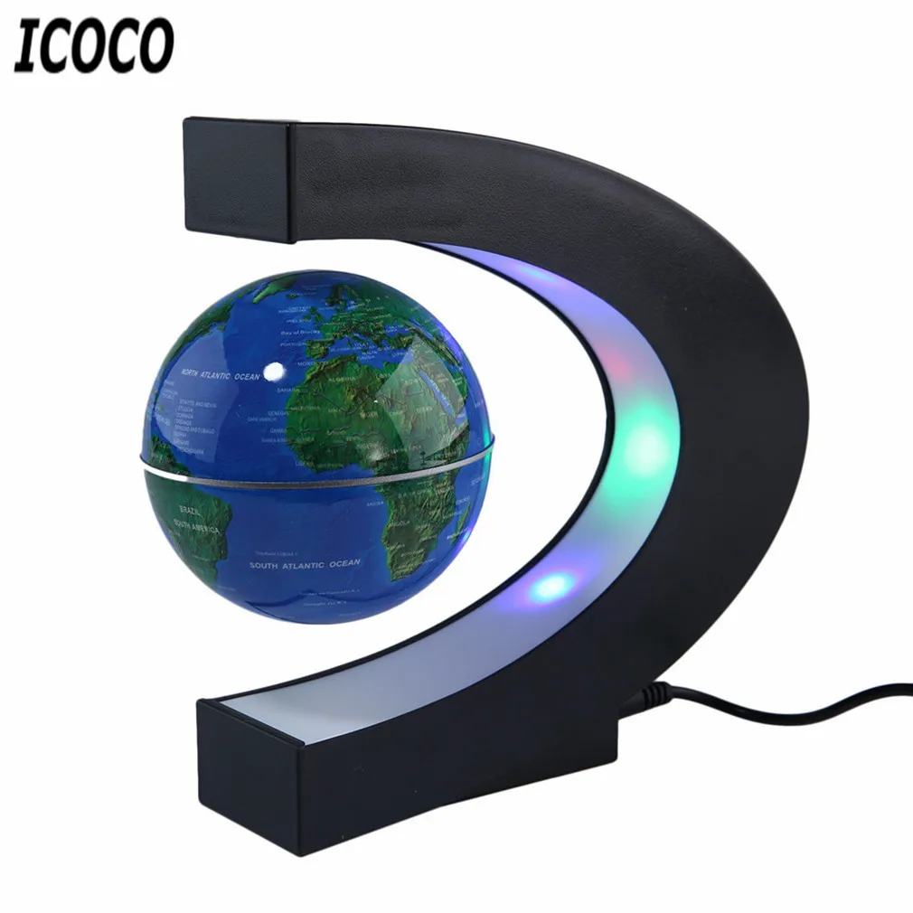 

C Shape LED World Map Floating Globe Antigravity Magnetive Ball Light Magnetic Levitation Light Xmas Birthday Home Decoration