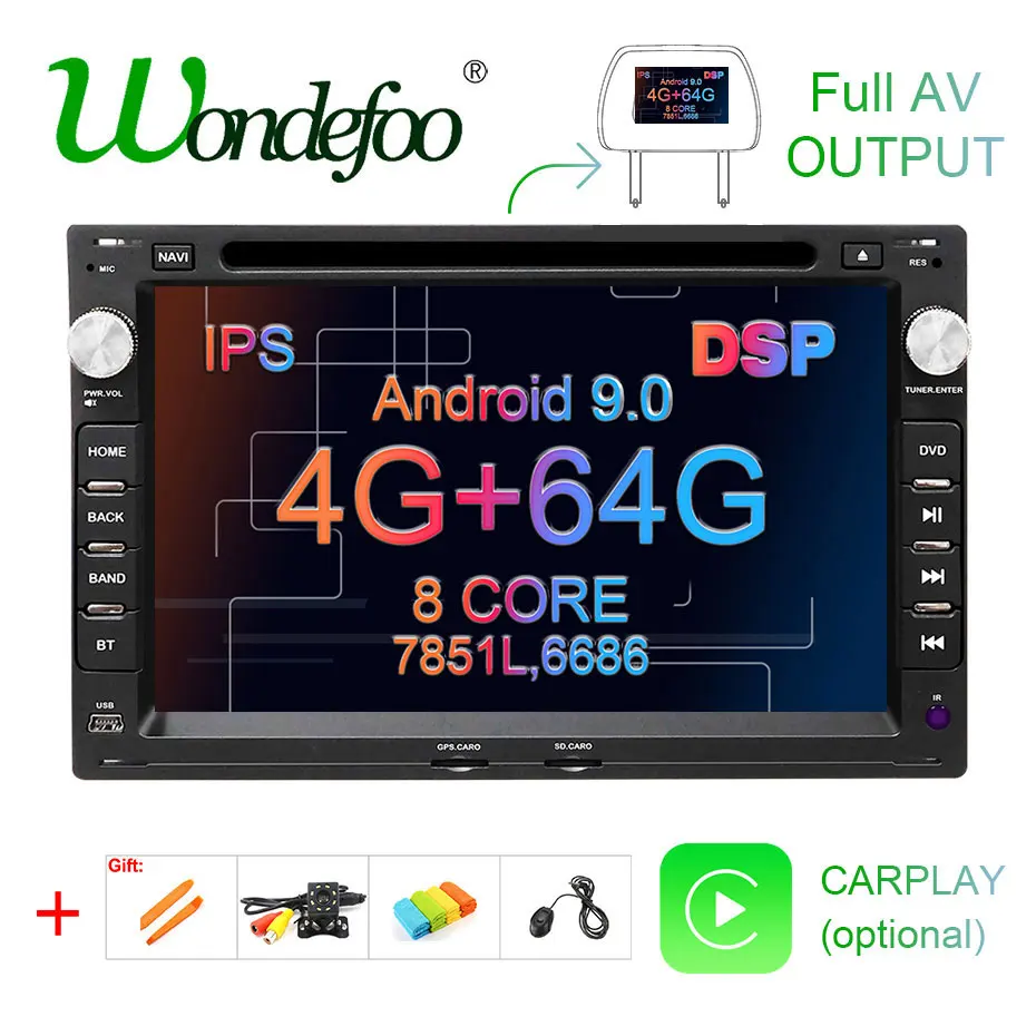 DSP ips 64G Android 9,0 Автомобильный gps для VW PASSAT B5 B4 JETTA BORA GOLF 4 SHARAN POLO MK5 MK4 MK3 T5 транспортер для peugeot 307 dvd