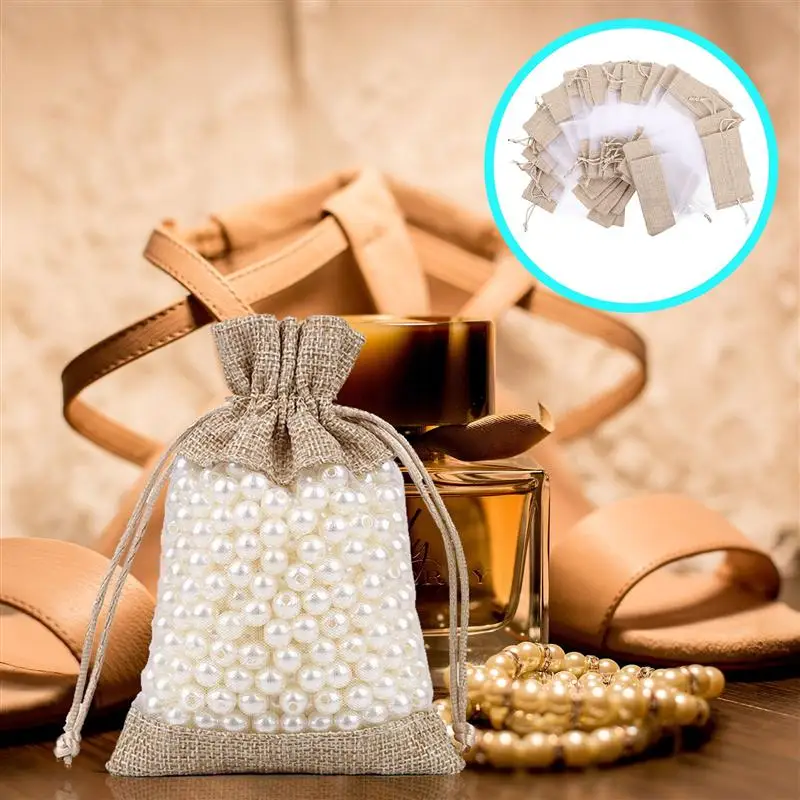 

20Pcs Jewelry Storage Pouches Fashionable Drawstring Bags Gift Package Bags