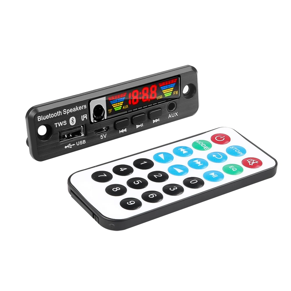 android mp3 player Handsfree 5V TWS Bluetooth 5.0 APE/MP3 Decoder Board Wireless FM Radio MP3 Player Support TF Card USB AUX Audio Decording Board mp3 player for youtube