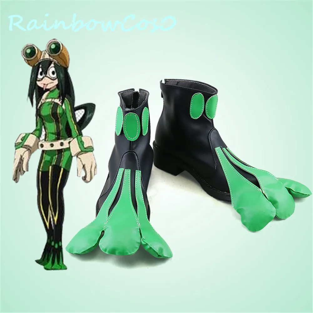 Обувь для косплея Asui Tsuyu сапоги аниме Хэллоуин RainbowCos0