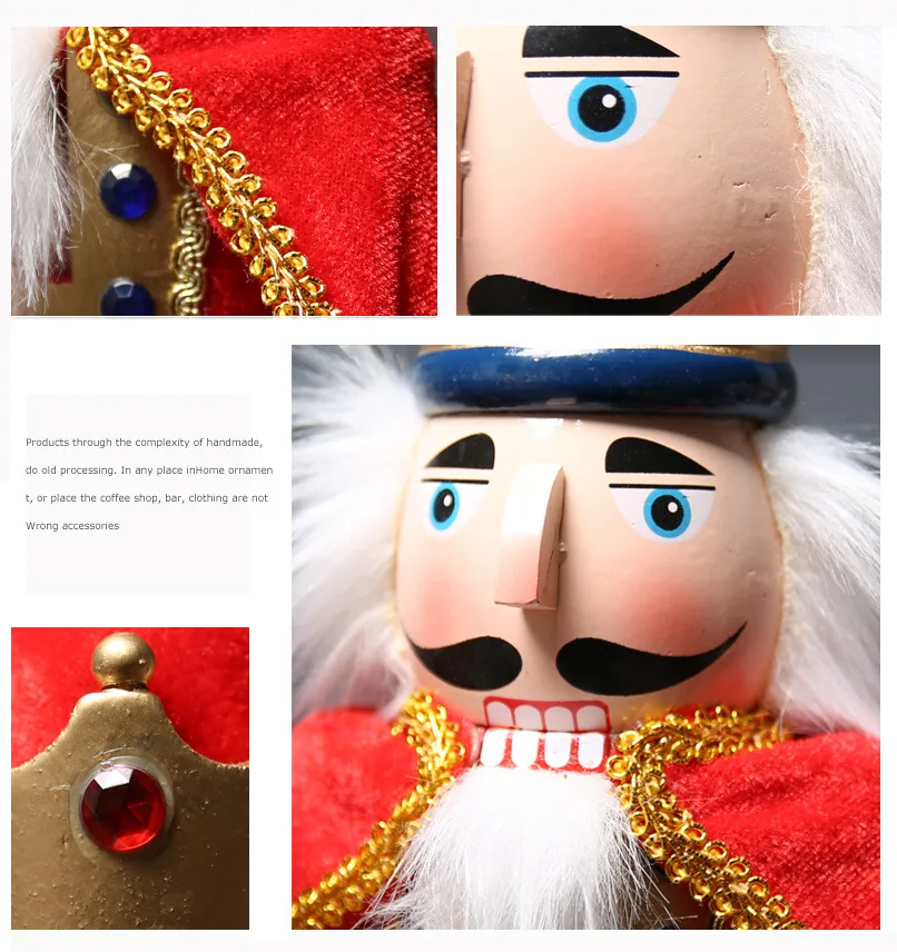 

European style 30cm soldier musician Nutcracker puppet character series wooden ornaments Christmas gifts