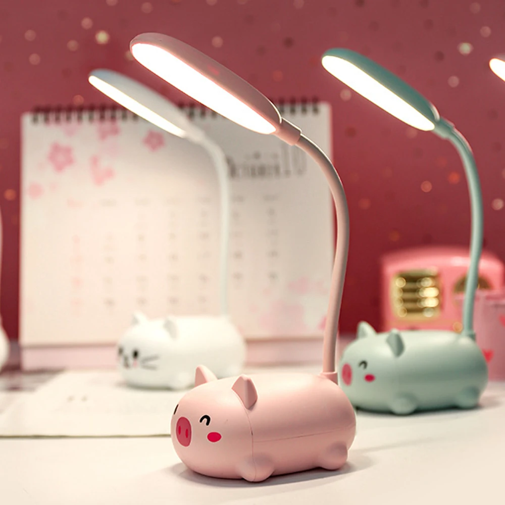 

Светодиодная настольная лампа с USB-зарядкой, регулируемый светодиодный светильник для детей, для чтения, обучения, прикроватный светильник ...