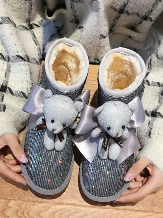 Зимние ботинки женские зимние короткие туфли новинка 2019 утолщенные бархатные