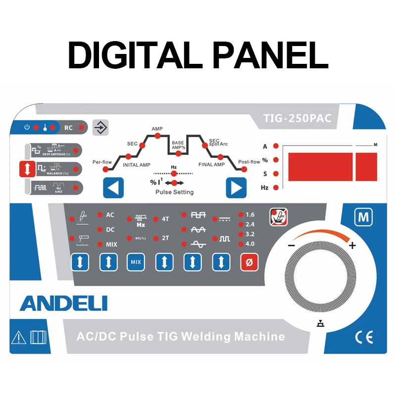 Andeli Tig 250pac инвертор переменного и постоянного тока цифровая блокировка