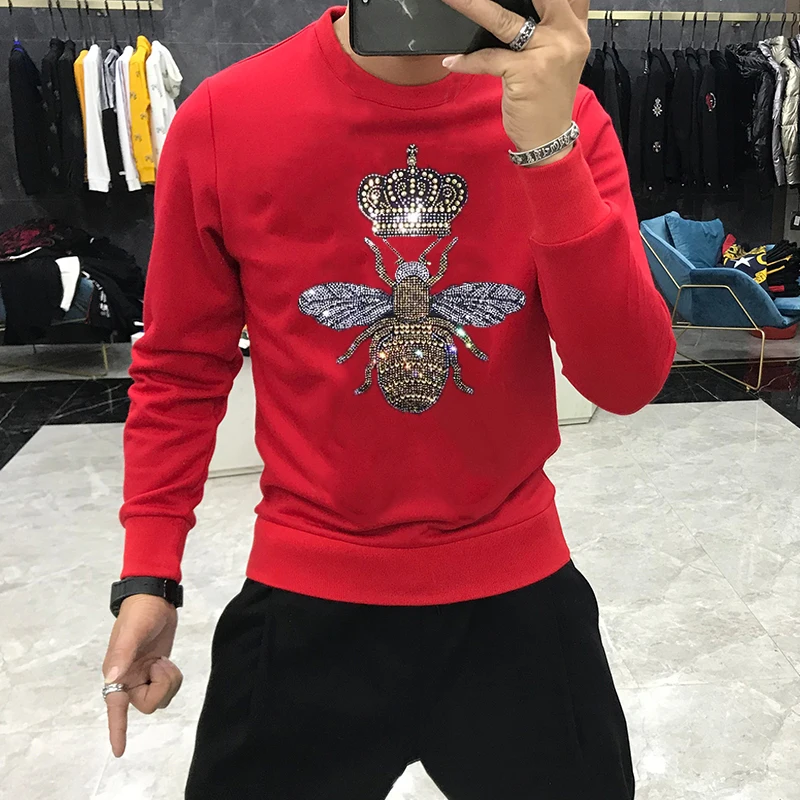 

Классическая мужская толстовка удобный дизайн Зимняя теплая толстовка большого размера Блестящий Популярный пуловер