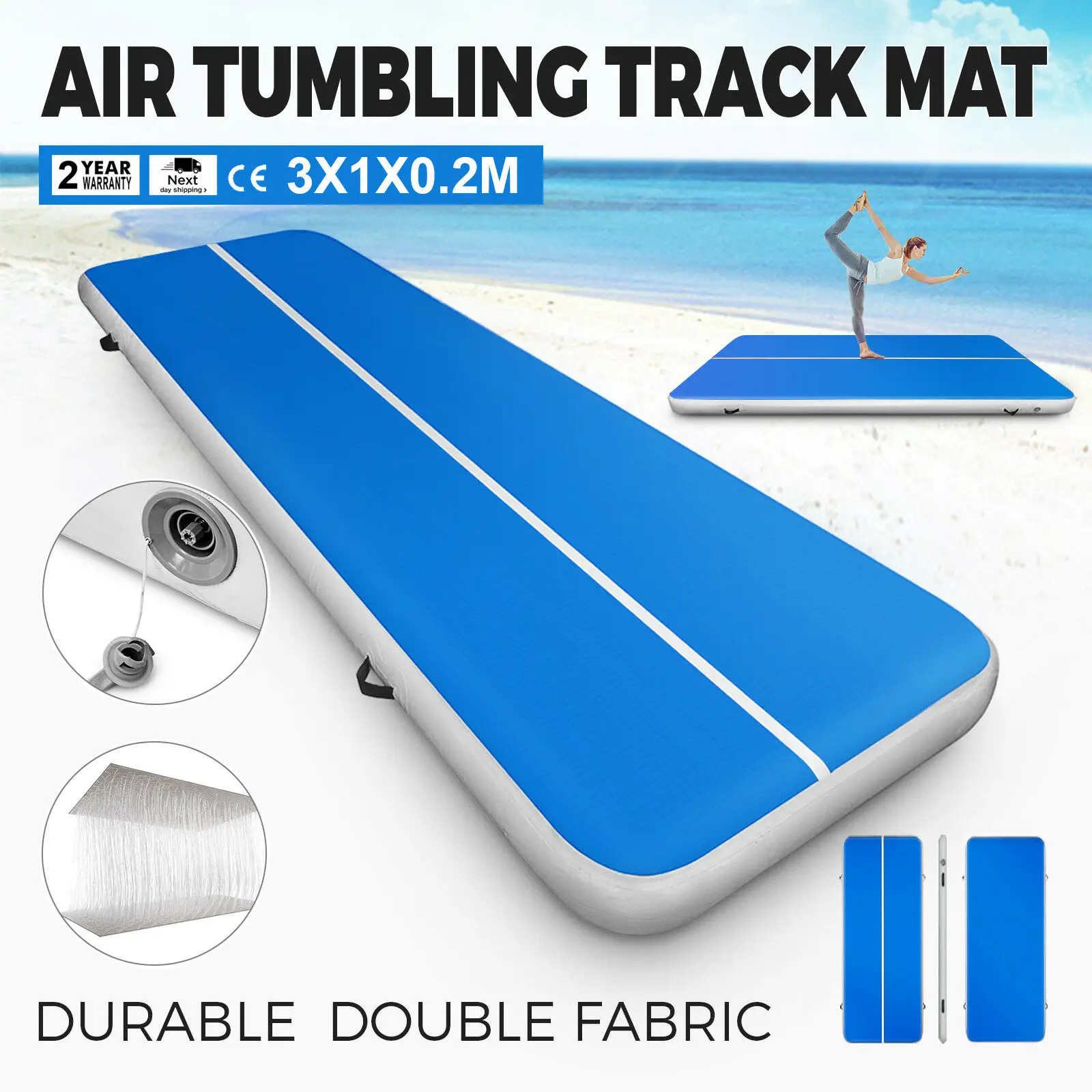 VEVOR 3 м 4 7 воздушная дорожка 8 дюймов дюйма Акробатический коврик для гимнастики