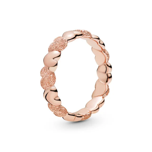 Серебряное кольцо для сережек с сердечками 100% пробы матовое розовыми и пружинным