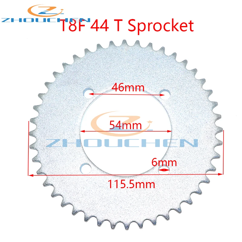 Задняя звездочка T8F 44T Tooth 54 мм серебристая Звездочка для Mini Moto ATV Quad Dirt Pit Pocket