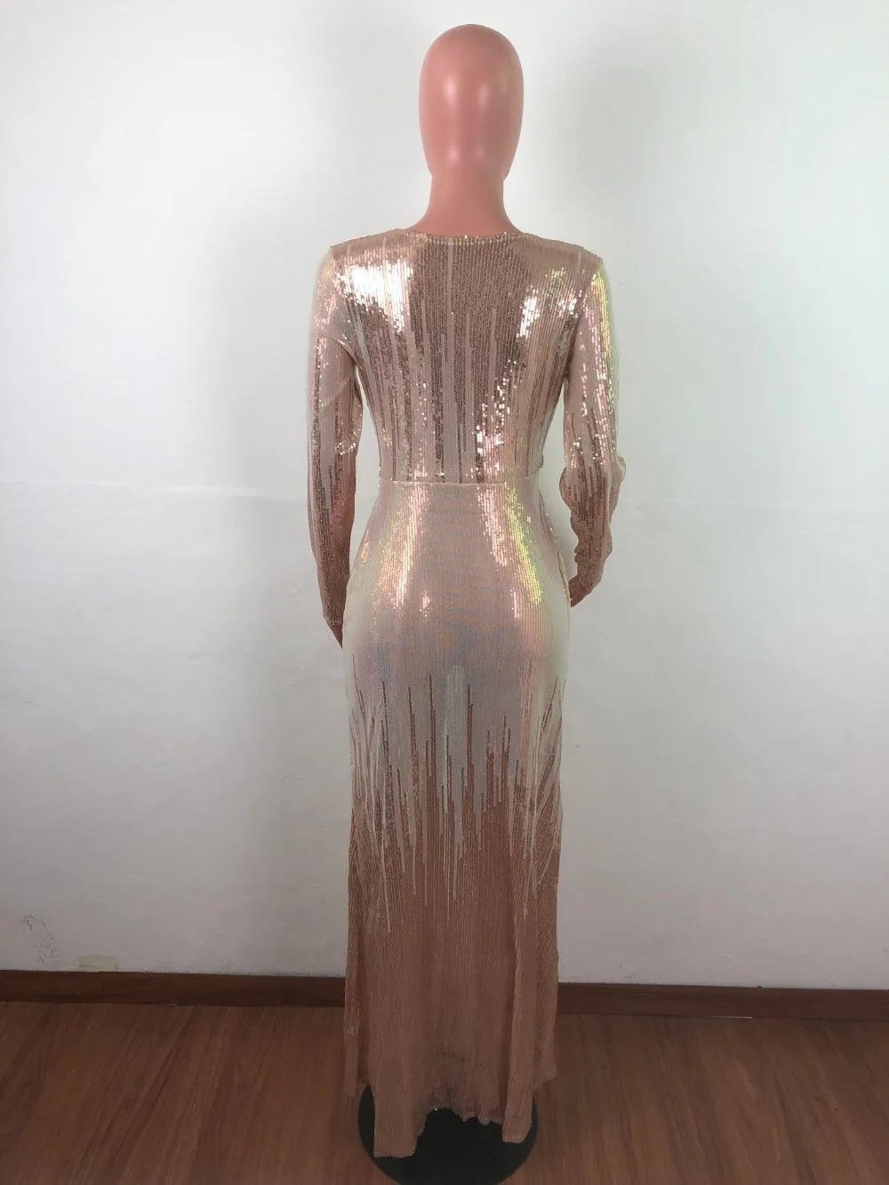 Вечерние платья для ночного клуба с v-образным вырезом женские блестящие длинным