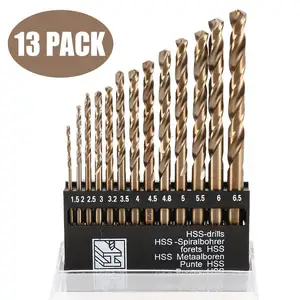 Набор спиральных сверл 13 шт.комплект, посылка 1,5-6,5 мм