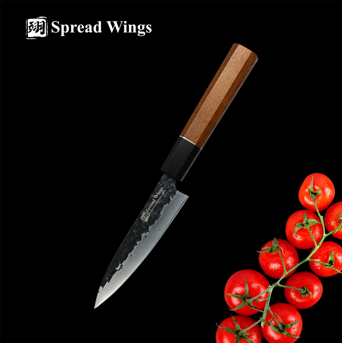 

High Carbon Steel Black Hammer Blade 5 Inch Utiliy Knife Knife Cuchillo Vegetable Cutter Handmade Rosewood Handle Gifts Presents