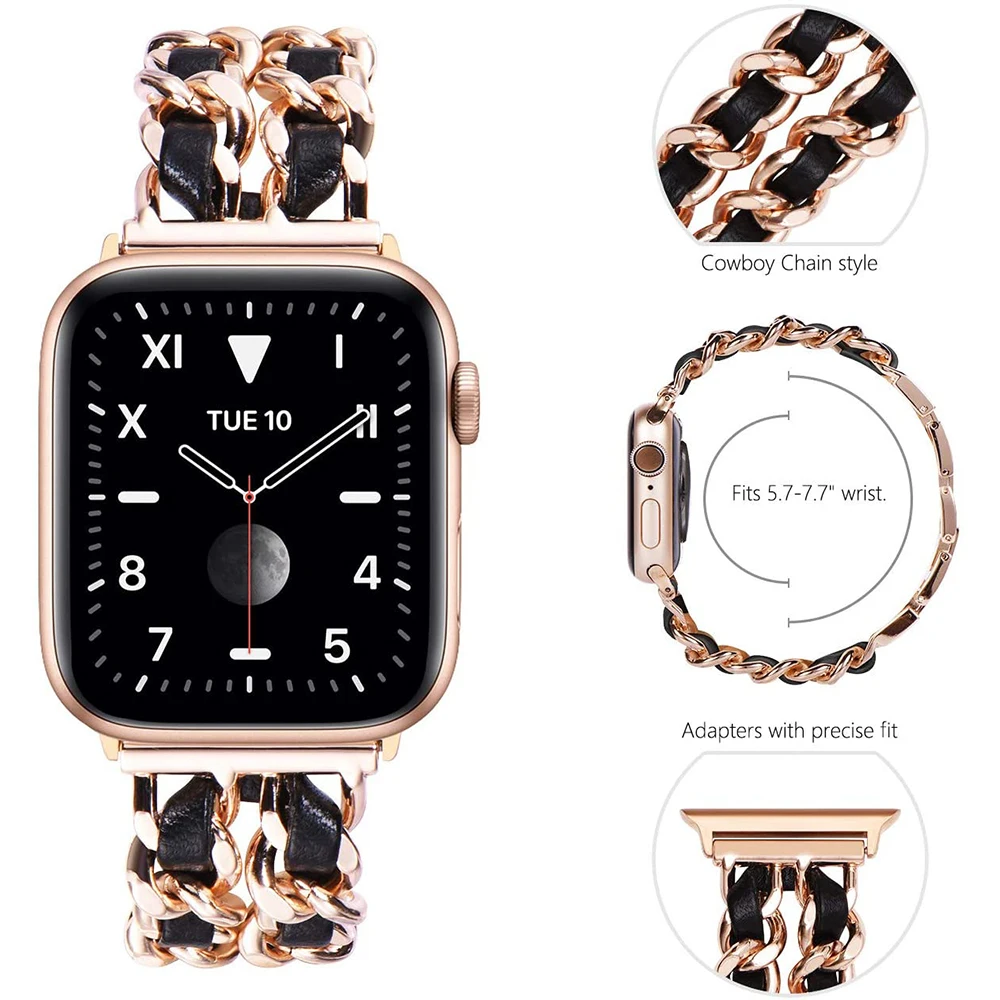

For Apple Watch Band 38mm 42mm Screen Protector Case Women Jewelry Bracelet Metal Strap with Bling Case Cover IWatch 6 5 4 3