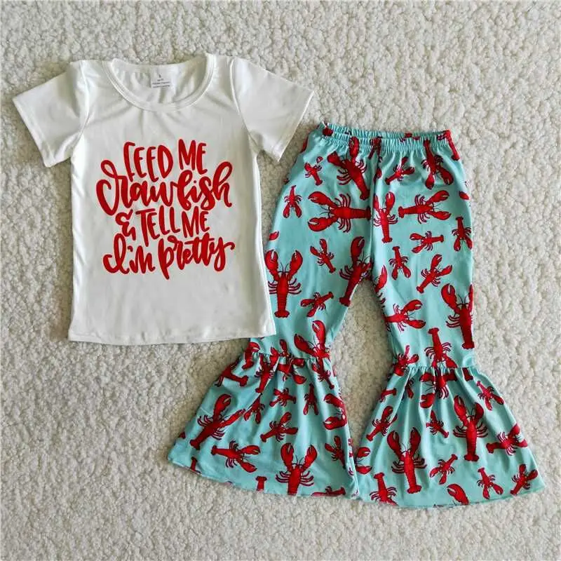 Фото Оптовая продажа бутик одежды для маленьких девочек креветки рубашка с коротким