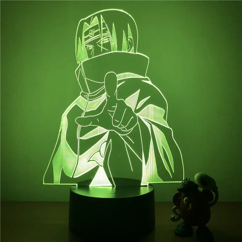 Itachi 7 Color 3D светодиодный ночной Светильник Аниме Наруто Саске фигурка 7 цветов Сенсорная Оптическая иллюзия настольная лампа украшение дома модель - Испускаемый цвет: Itachi 7 Color
