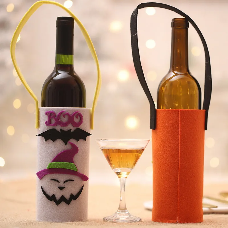 1PCs Wine Bottle Cover Halloween Witch Pumpkin Red Tote Bags Holders Party Decoration Supplies | Дом и сад
