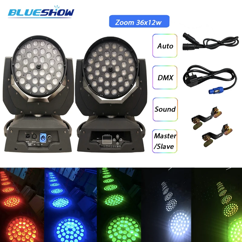 Без налога 2x светодиодный зум мыть Moving головной светильник 36x12 Вт rgbw 4in1 или 36x15 rgbwa
