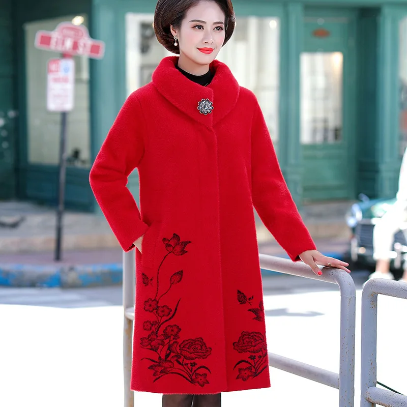 

Long Jacket Coat Women Winter 2021 Thick Warm Oversized Outerwear Overcoat Women Faux mink Fur Coats