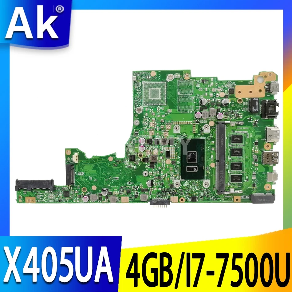 

Akemy For Asus X405U X405UN X405UR X405URR X405URP X405UQ X405UF Laotop Mainboard X405UA Motherboard W/ I7-7500U 4GB RAM
