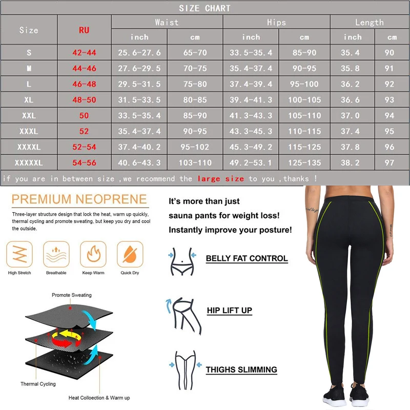 

Waist Trainer Thermal Pant Tummy Control Panties Neoprene Sauna Suit Body Shaper Sport Legging with Phone Pocket Workout Trouser