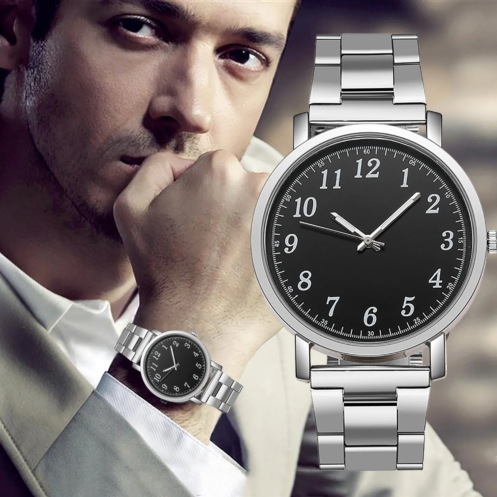 

Men's Watches 2021 Luxury Business Quartz Wristwatch Stainless Steel Round Dial Classic Watch For Men Relógio Masculino#fs