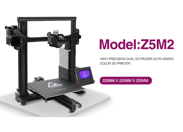 ZONESTAR Z5SM2 двойной экструдер автоматический Смешивание цвета средний размер Impresora Imprimante горячая распродажа дешевые 3d принтер DIY комплект