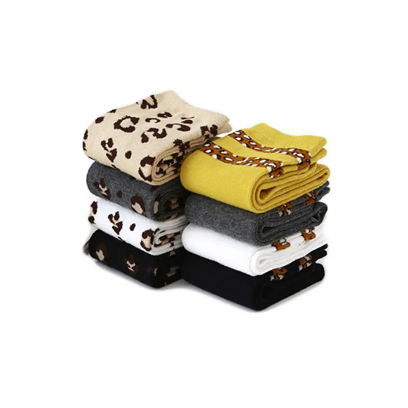 Новинка леопардовые гольфы для девочек осенне зимние мягкие гетры в полоску