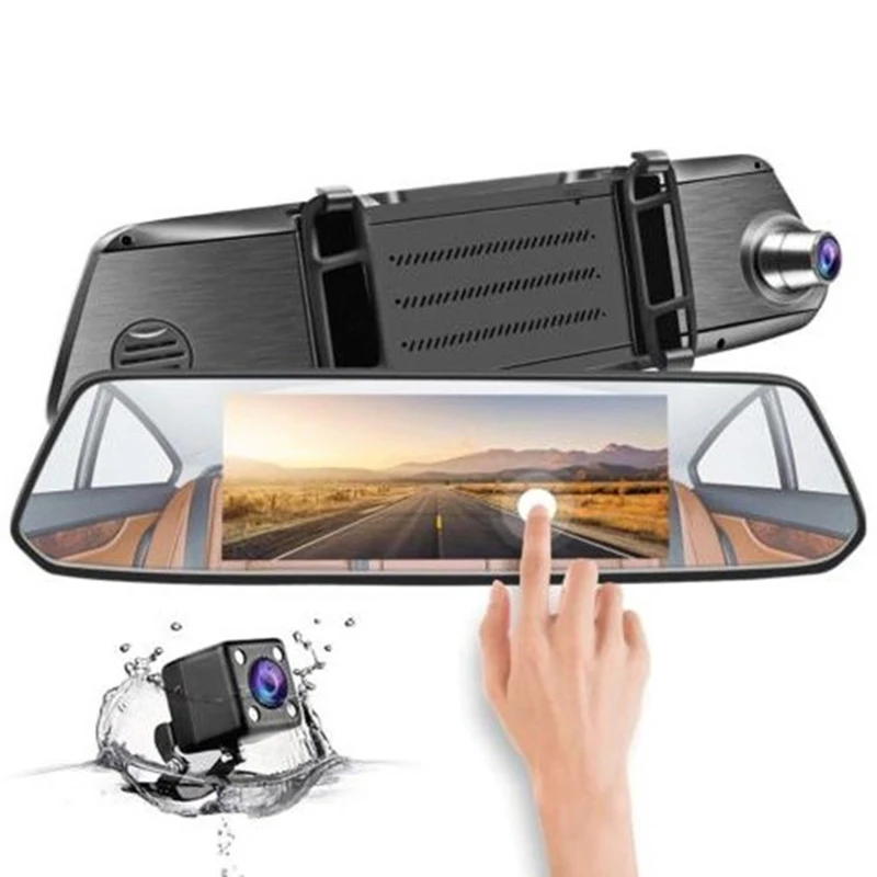 

7 inch 1080P Car DVR Camera Press Screen Dash Cam Dual Lens Video Recorder Rear View Mirror Cameras for Car Security