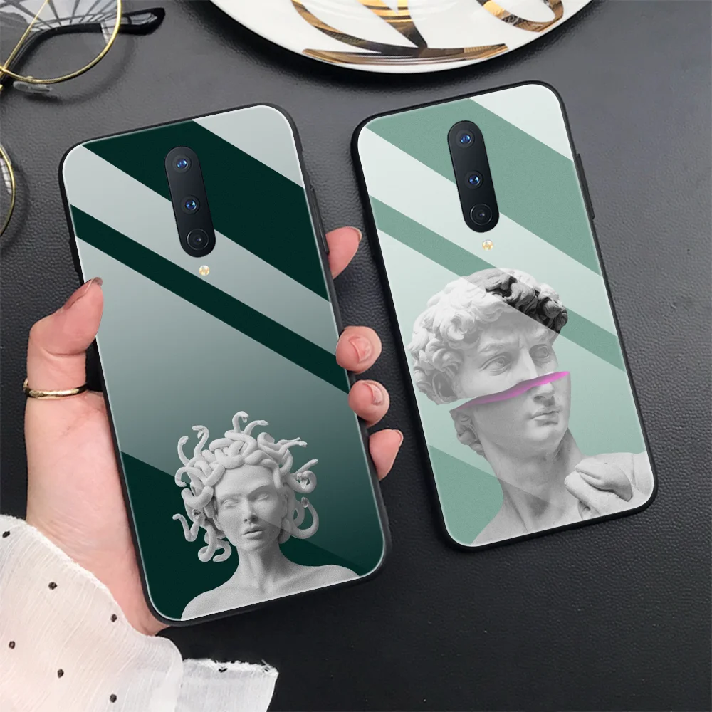 

Винтажный чехол с забавным гипсом для Oneplus 9 Pro Nord 2 CE N10 5G N100, стеклянный Чехол со стеклянной статуей в стиле ретро для Oneplus 1 + 9 1 + 8T 1 + 7T, чехол