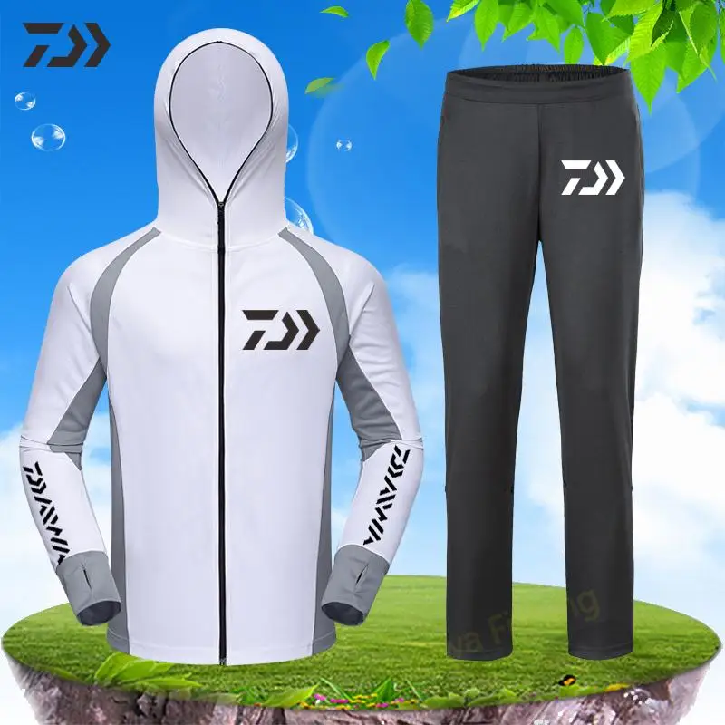 

2021 Summer Fishing Suit Waterproof Sun Protection Anti-Uv Quick Dry Anti-Sweat Hooded Fishing Shirts Long Sleeve Uv Protection