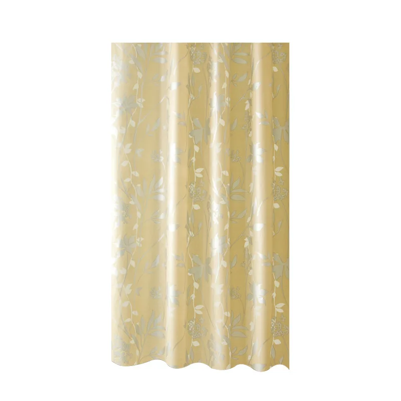 High-end waterproof mildew proof printing Light yellow PEVA thickened shower curtain custom made bathroom | Дом и сад