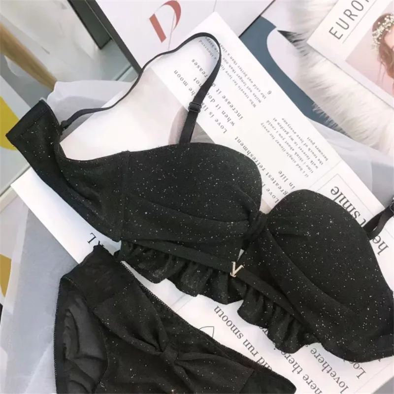 Комплект женского кружевного нижнего белья с чашками пуш ап|Комплекты белья| |