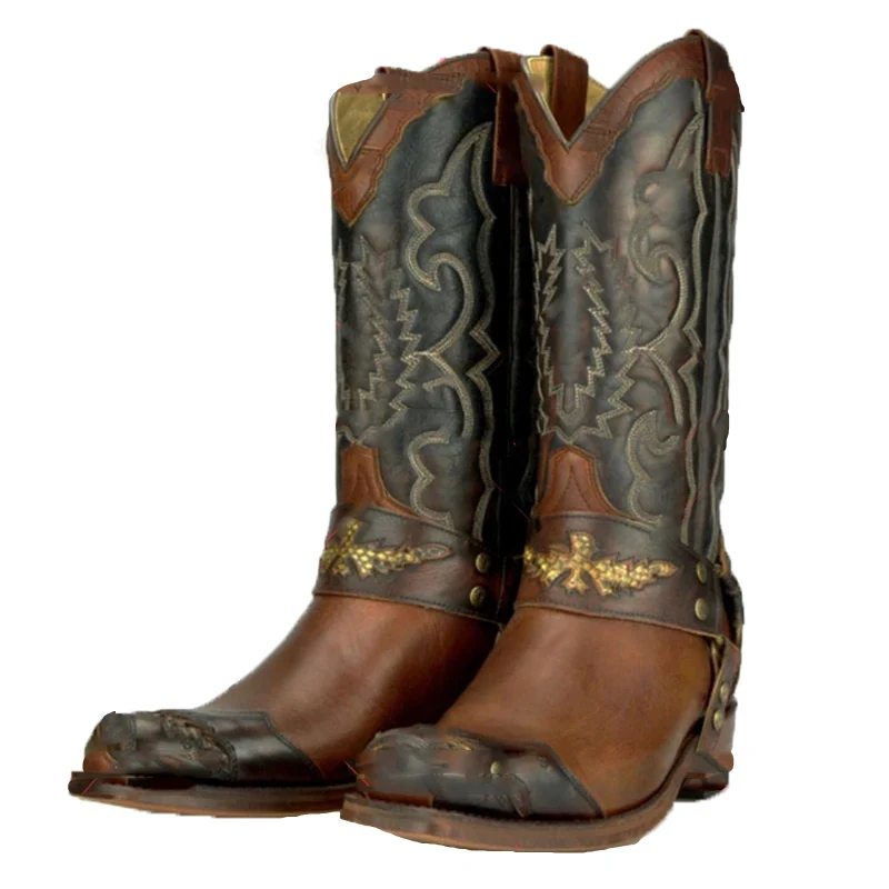 

Мужские кожаные ботинки с молнией сбоку, на низком каблуке